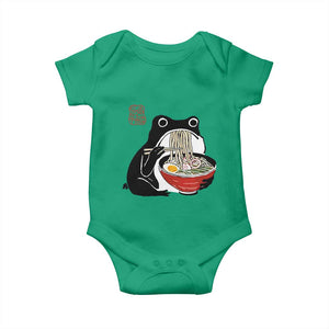 Funny Grumpy Frog Ramen Baby Onesie Sumi-e Kawaii Ink Painting Japanese TS10 Irish Green Print Your Wear