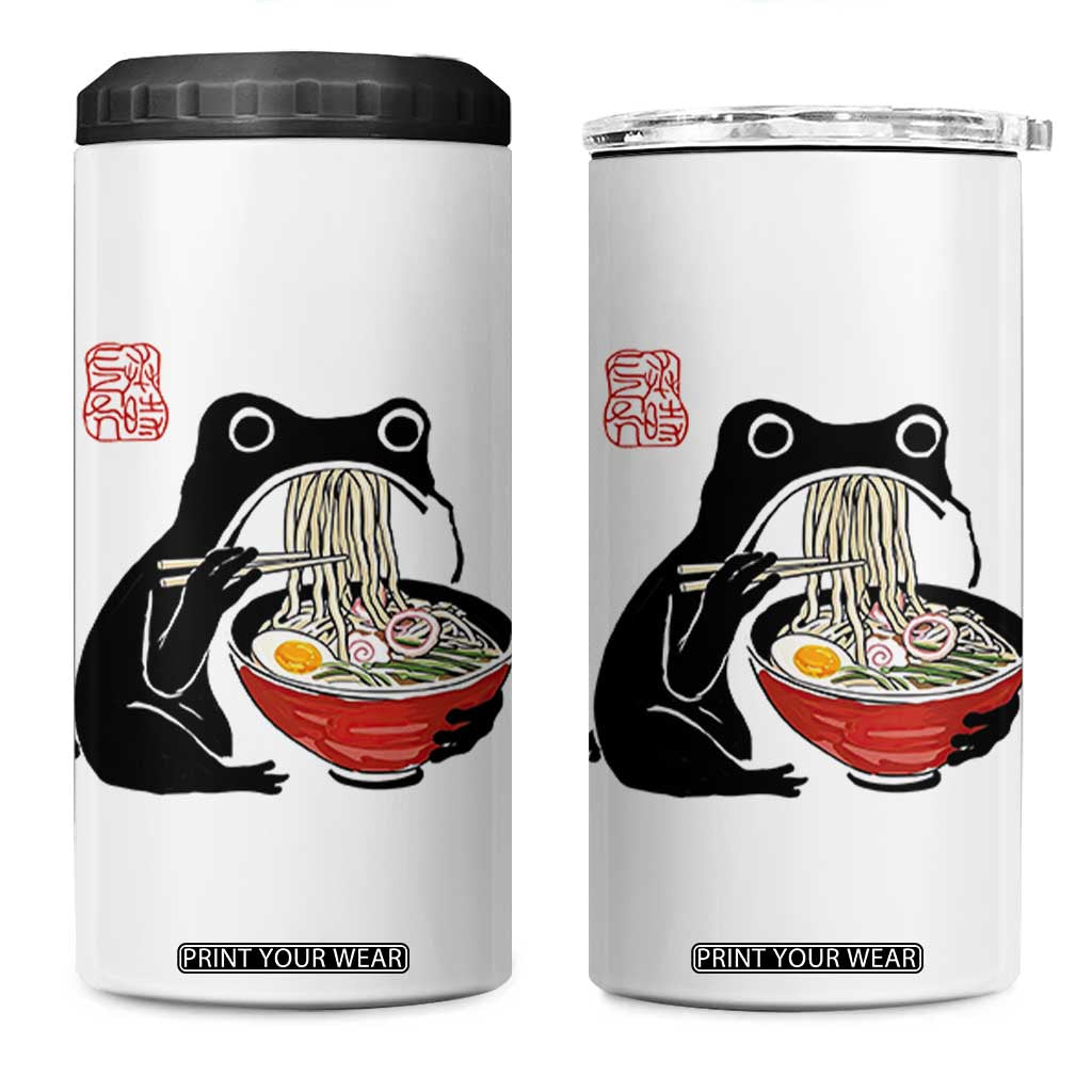 Funny Grumpy Frog Ramen 4 in 1 Can Cooler Tumbler Sumi-e Kawaii Ink Painting Japanese TS10 One Size: 16 oz White Print Your Wear