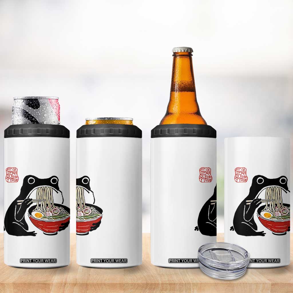Funny Grumpy Frog Ramen 4 in 1 Can Cooler Tumbler Sumi-e Kawaii Ink Painting Japanese TS10 Print Your Wear