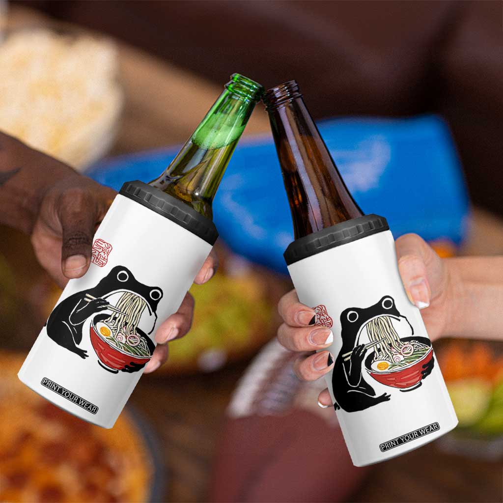 Funny Grumpy Frog Ramen 4 in 1 Can Cooler Tumbler Sumi-e Kawaii Ink Painting Japanese TS10 Print Your Wear