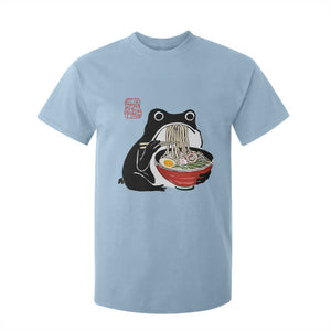 Funny Grumpy Frog Ramen T Shirt For Kid Sumi-e Kawaii Ink Painting Japanese TS10 Light Blue Print Your Wear