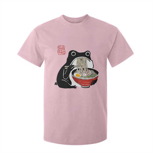 Funny Grumpy Frog Ramen T Shirt For Kid Sumi-e Kawaii Ink Painting Japanese TS10 Light Pink Print Your Wear
