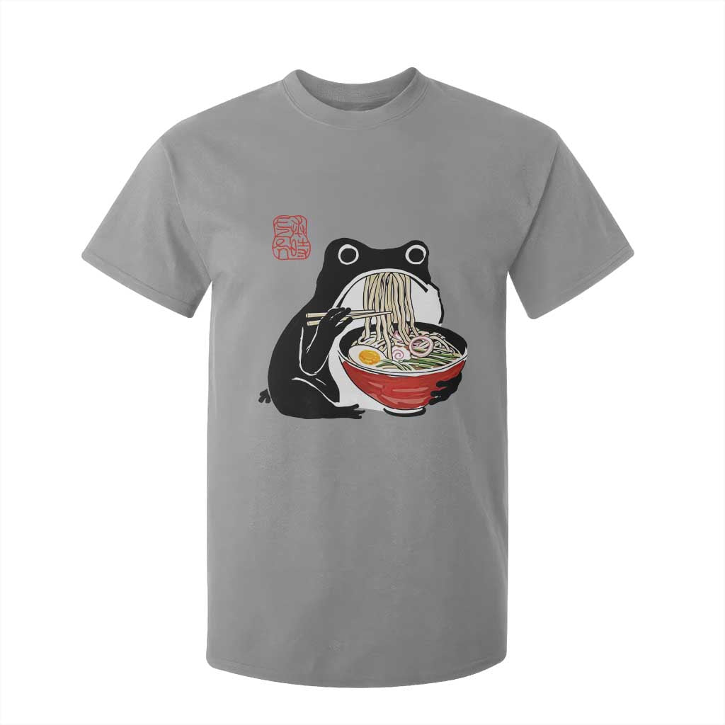 Funny Grumpy Frog Ramen T Shirt For Kid Sumi-e Kawaii Ink Painting Japanese TS10 Sport Gray Print Your Wear