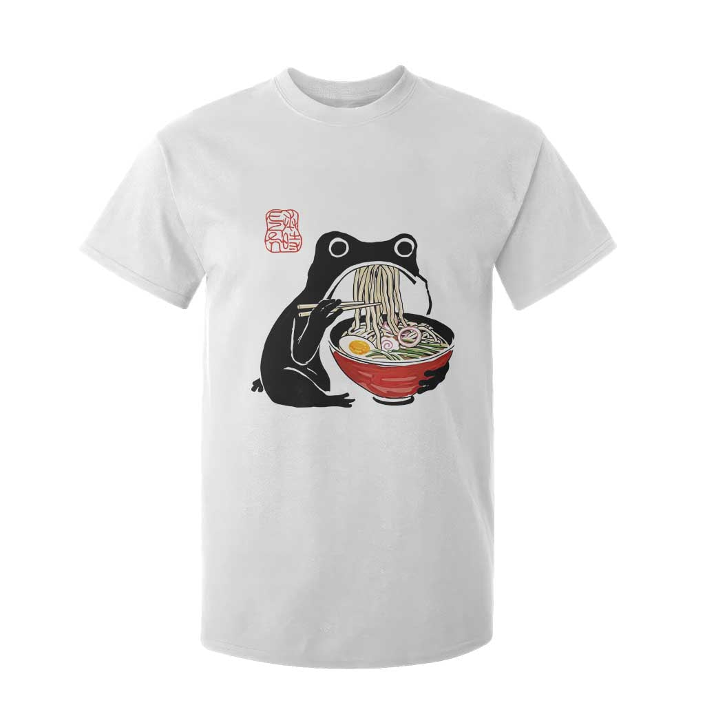 Funny Grumpy Frog Ramen T Shirt For Kid Sumi-e Kawaii Ink Painting Japanese TS10 White Print Your Wear