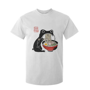 Funny Grumpy Frog Ramen T Shirt For Kid Sumi-e Kawaii Ink Painting Japanese TS10 White Print Your Wear
