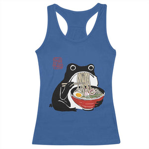 Funny Grumpy Frog Ramen Racerback Tank Top Sumi-e Kawaii Ink Painting Japanese TS10 Royal Blue Print Your Wear