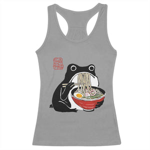 Funny Grumpy Frog Ramen Racerback Tank Top Sumi-e Kawaii Ink Painting Japanese TS10 Sport Gray Print Your Wear