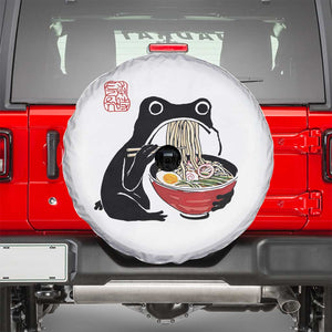 Funny Grumpy Frog Ramen Spare Tire Cover Sumi-e Kawaii Ink Painting Japanese TS10 White Print Your Wear