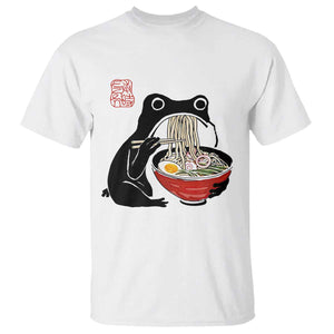 Funny Grumpy Frog Ramen T Shirt Sumi-e Kawaii Ink Painting Japanese TS10 White Print Your Wear