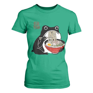 Funny Grumpy Frog Ramen T Shirt For Women Sumi-e Kawaii Ink Painting Japanese TS10 Irish Green Print Your Wear