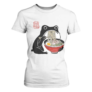 Funny Grumpy Frog Ramen T Shirt For Women Sumi-e Kawaii Ink Painting Japanese TS10 White Print Your Wear