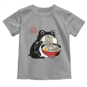Funny Grumpy Frog Ramen Toddler T Shirt Sumi-e Kawaii Ink Painting Japanese TS10 Sport Gray Print Your Wear