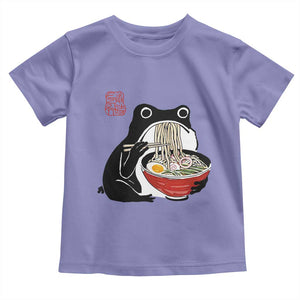 Funny Grumpy Frog Ramen Toddler T Shirt Sumi-e Kawaii Ink Painting Japanese TS10 Violet Print Your Wear