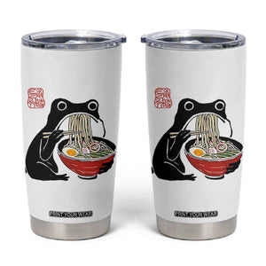 Funny Grumpy Frog Ramen Tumbler Cup Sumi-e Kawaii Ink Painting Japanese TS10 White Print Your Wear