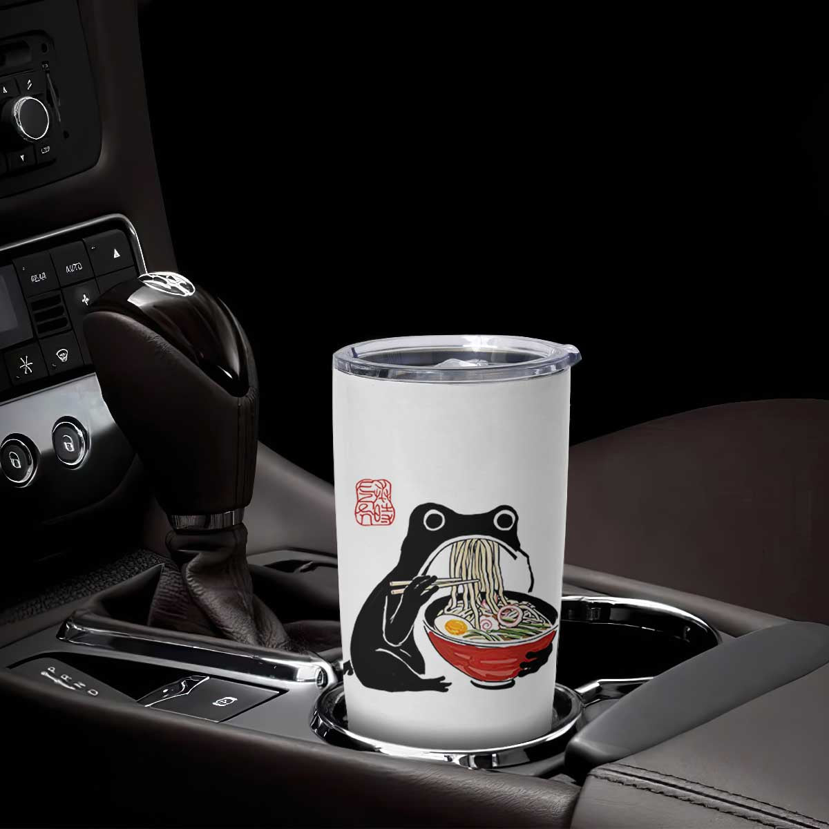 Funny Grumpy Frog Ramen Tumbler Cup Sumi-e Kawaii Ink Painting Japanese TS10 Print Your Wear