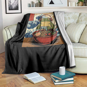 Cute Kawaii Gamer Frog Ramen Throw Blanket Retro Japanese Funny Cat Gaming TS10 Print Your Wear