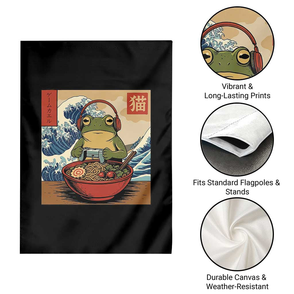 Cute Kawaii Gamer Frog Ramen Garden Flag Retro Japanese Funny Cat Gaming TS10 Print Your Wear