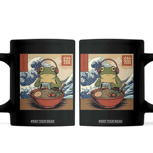 Cute Kawaii Gamer Frog Ramen Coffee Mug Retro Japanese Funny Cat Gaming TS10 Black Print Your Wear