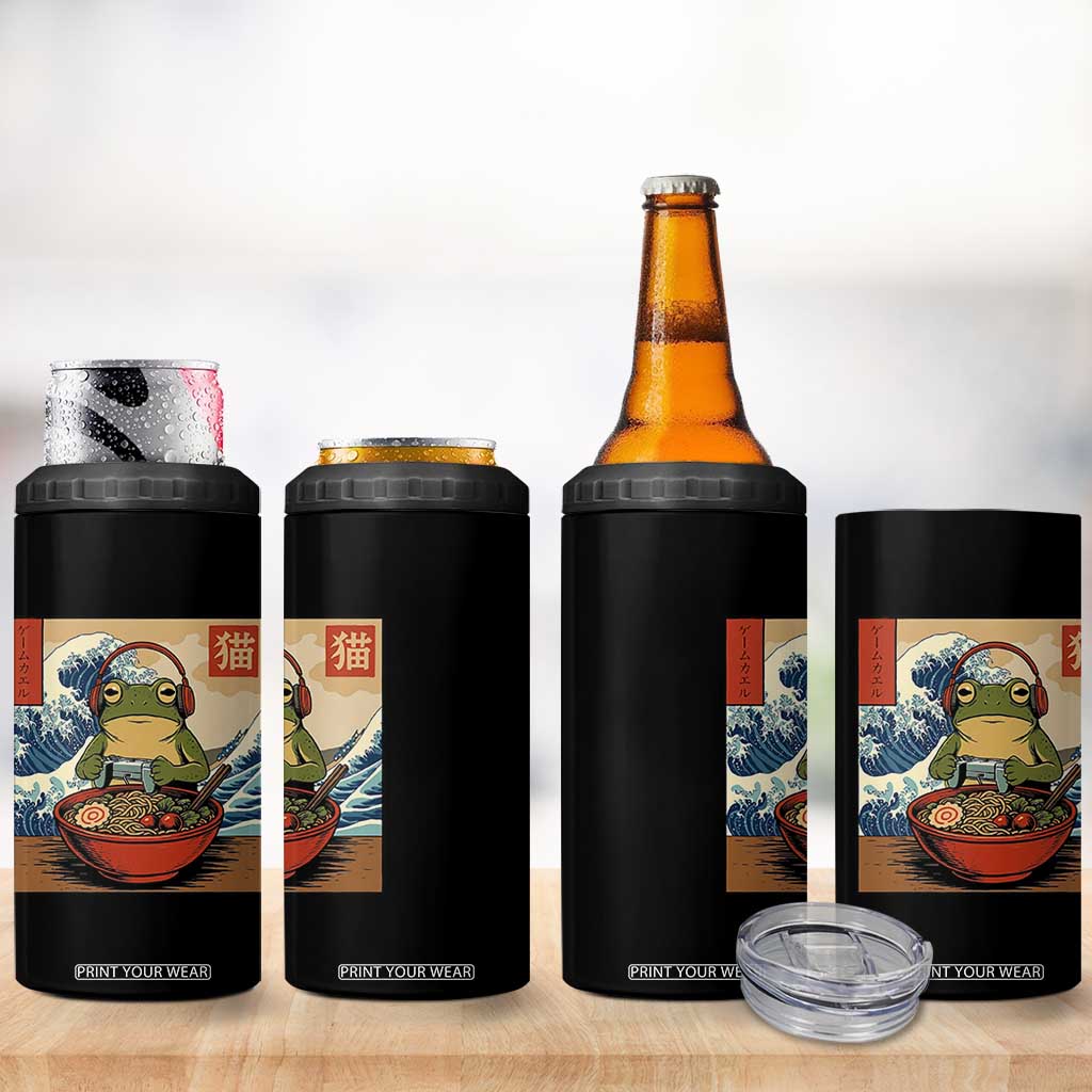 Cute Kawaii Gamer Frog Ramen 4 in 1 Can Cooler Tumbler Retro Japanese Funny Cat Gaming TS10 Print Your Wear