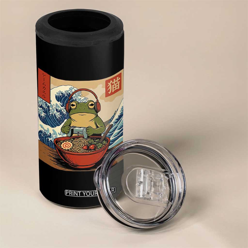 Cute Kawaii Gamer Frog Ramen 4 in 1 Can Cooler Tumbler Retro Japanese Funny Cat Gaming TS10 Print Your Wear