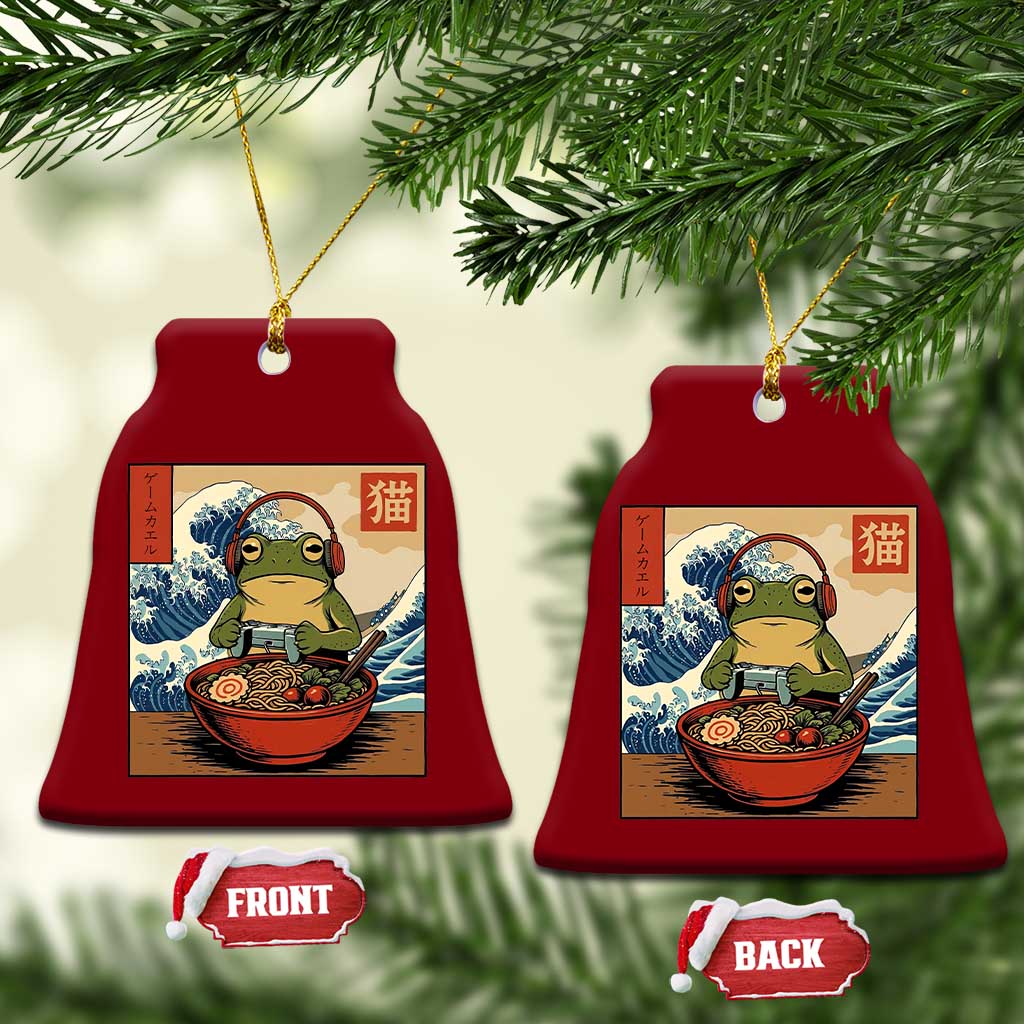 Cute Kawaii Gamer Frog Ramen Ceramic Ornament Retro Japanese Funny Cat Gaming TS10 Print Your Wear