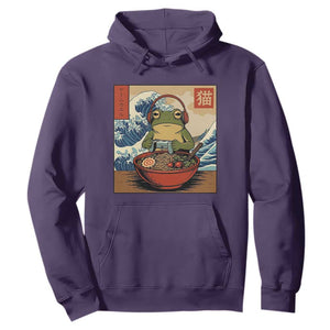 Cute Kawaii Gamer Frog Ramen Hoodie Retro Japanese Funny Cat Gaming TS10 Purple Print Your Wear