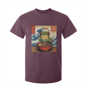 Cute Kawaii Gamer Frog Ramen T Shirt For Kid Retro Japanese Funny Cat Gaming TS10 Maroon Print Your Wear
