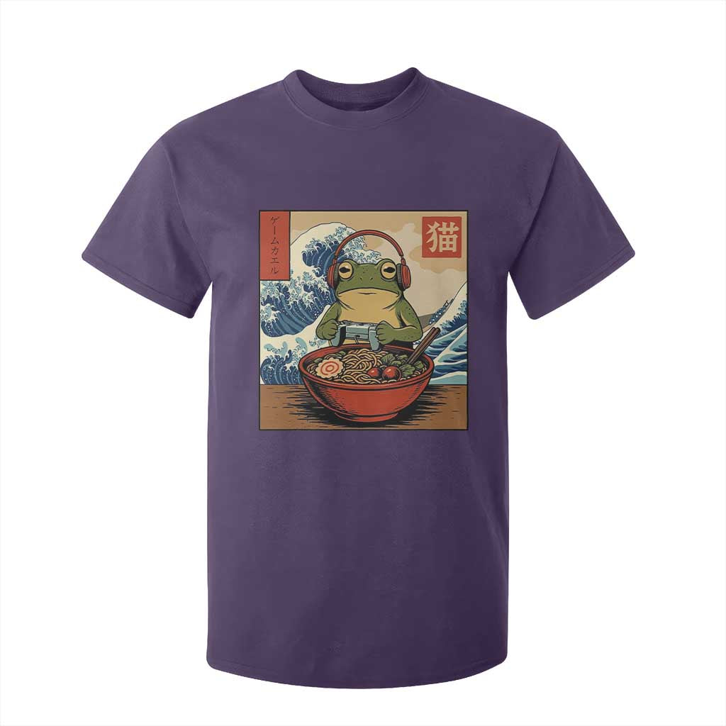 Cute Kawaii Gamer Frog Ramen T Shirt For Kid Retro Japanese Funny Cat Gaming TS10 Purple Print Your Wear