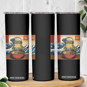 Cute Kawaii Gamer Frog Ramen Skinny Tumbler Retro Japanese Funny Cat Gaming TS10 Print Your Wear