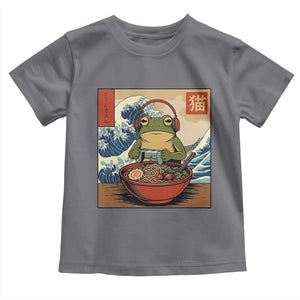 Cute Kawaii Gamer Frog Ramen Toddler T Shirt Retro Japanese Funny Cat Gaming TS10 Charcoal Print Your Wear