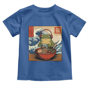 Cute Kawaii Gamer Frog Ramen Toddler T Shirt Retro Japanese Funny Cat Gaming TS10 Royal Blue Print Your Wear