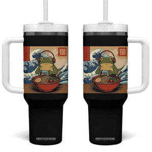 Cute Kawaii Gamer Frog Ramen Tumbler With Handle Retro Japanese Funny Cat Gaming TS10 One Size: 40 oz Black Print Your Wear