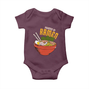 Powered by Ramen Baby Onesie Japanese Love Anime Noodles TS10 Maroon Print Your Wear