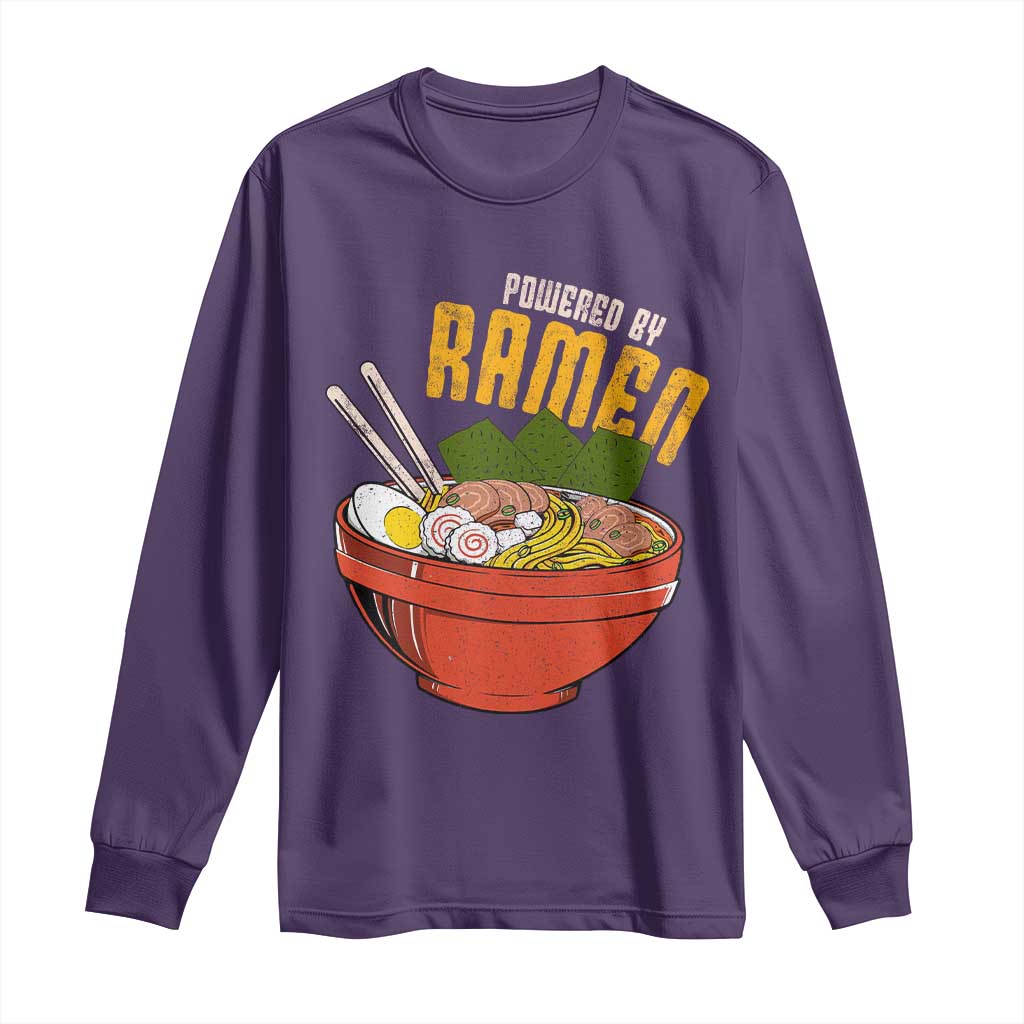 Powered by Ramen Long Sleeve Shirt Japanese Love Anime Noodles TS10 Purple Print Your Wear
