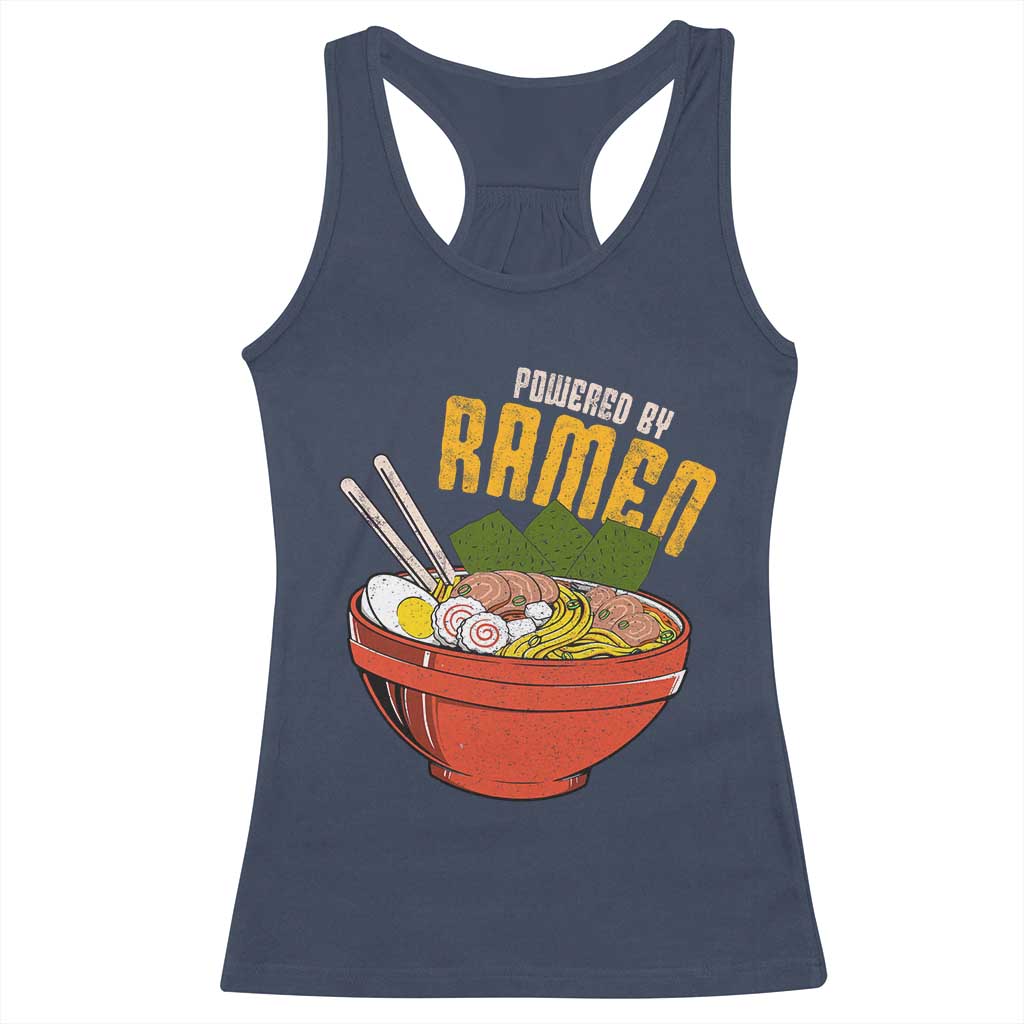 Powered by Ramen Racerback Tank Top Japanese Love Anime Noodles TS10 Navy Print Your Wear