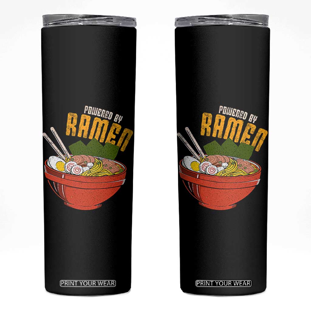 Powered by Ramen Skinny Tumbler Japanese Love Anime Noodles TS10 Black Print Your Wear