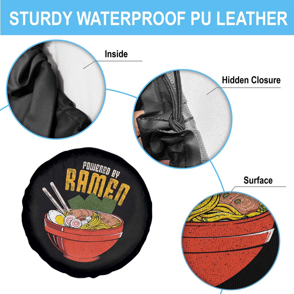 Powered by Ramen Spare Tire Cover Japanese Love Anime Noodles TS10 Print Your Wear