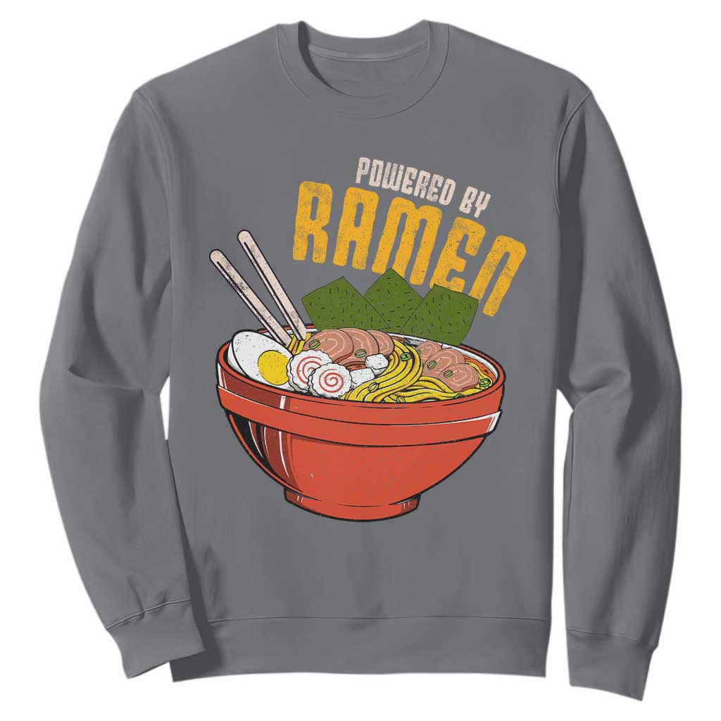 Powered by Ramen Sweatshirt Japanese Love Anime Noodles TS10 Charcoal Print Your Wear