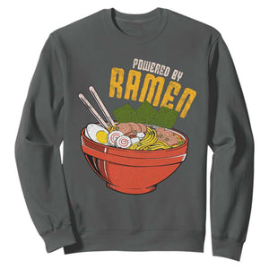 Powered by Ramen Sweatshirt Japanese Love Anime Noodles TS10 Dark Heather Print Your Wear