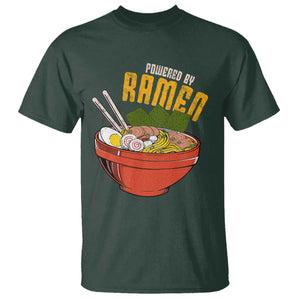 Powered by Ramen T Shirt Japanese Love Anime Noodles TS10 Dark Forest Green Print Your Wear