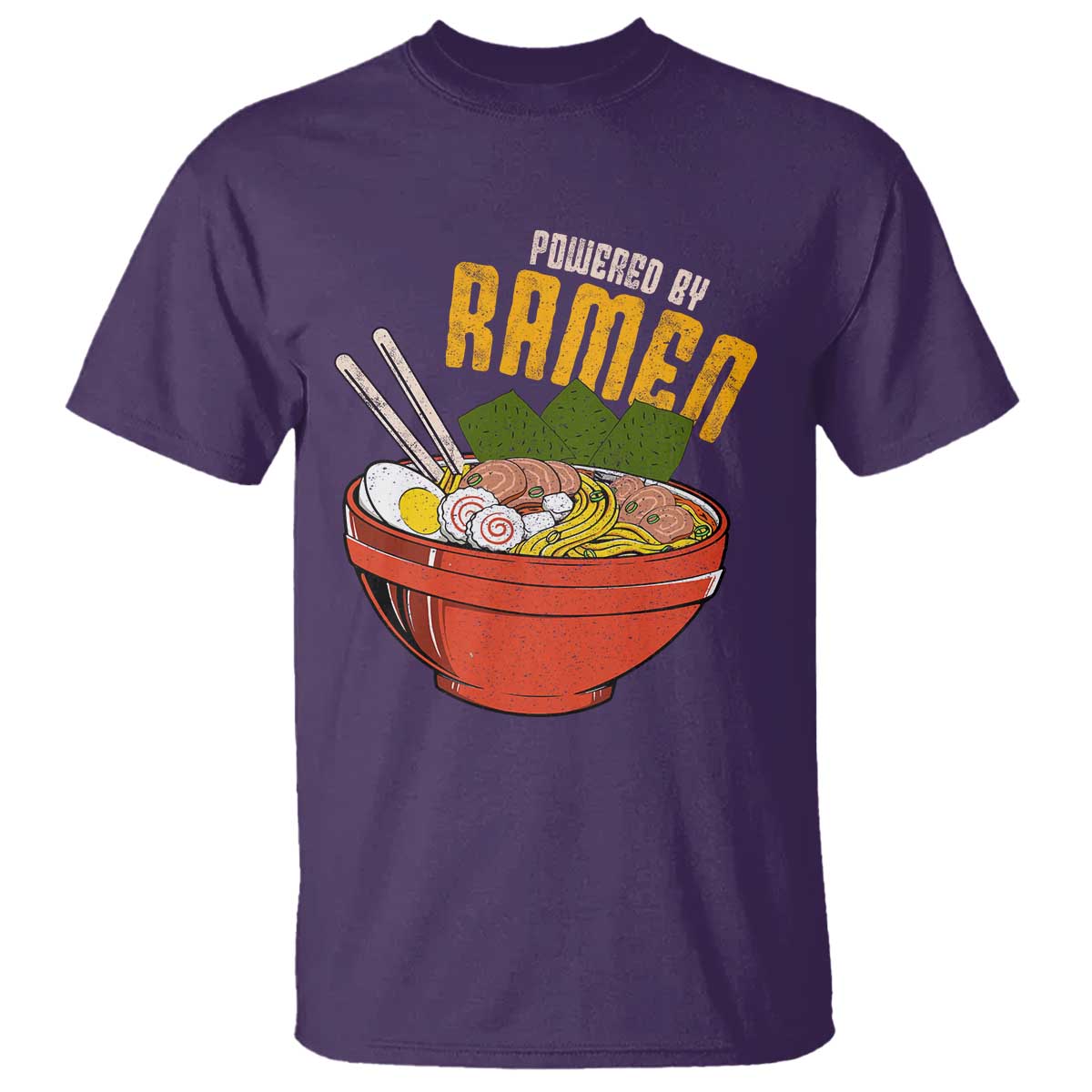 Powered by Ramen T Shirt Japanese Love Anime Noodles TS10 Purple Print Your Wear