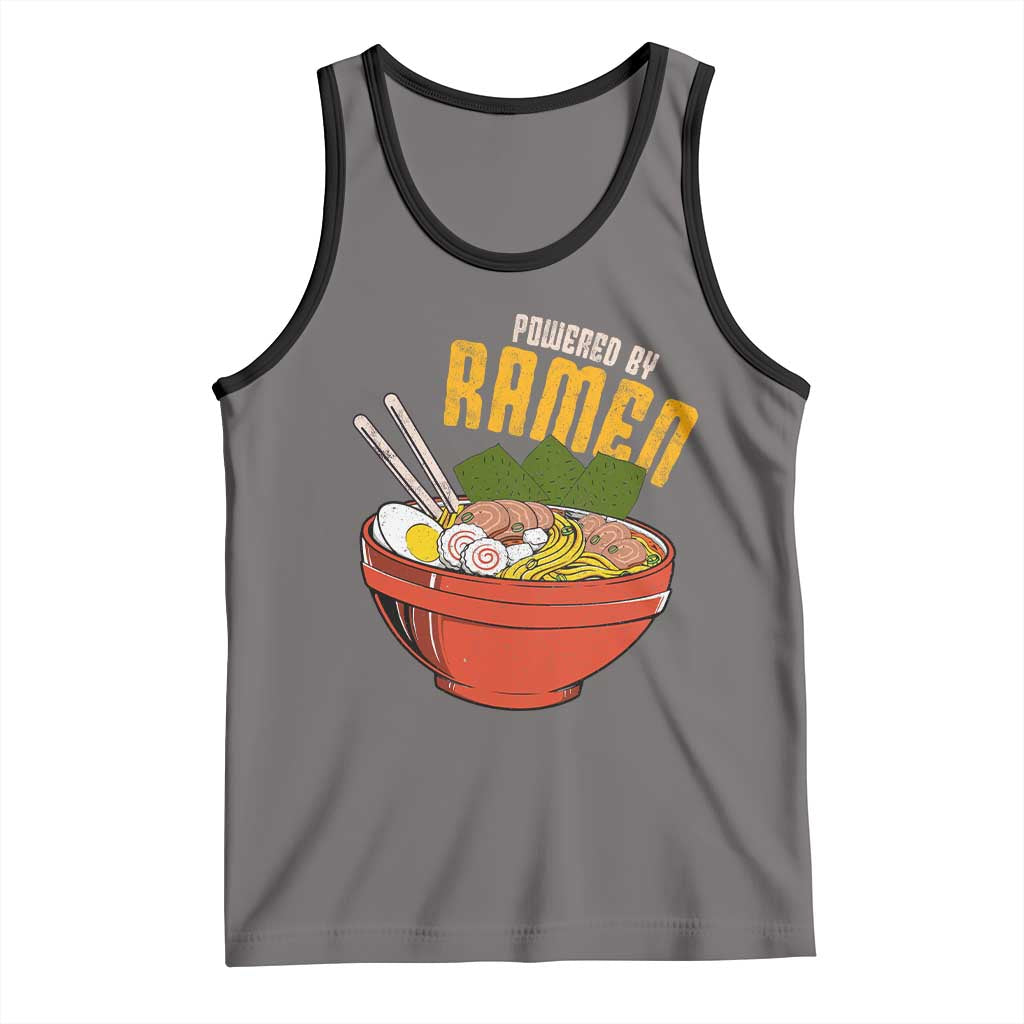 Powered by Ramen Tank Top Japanese Love Anime Noodles TS10 Deep Heather Black Print Your Wear