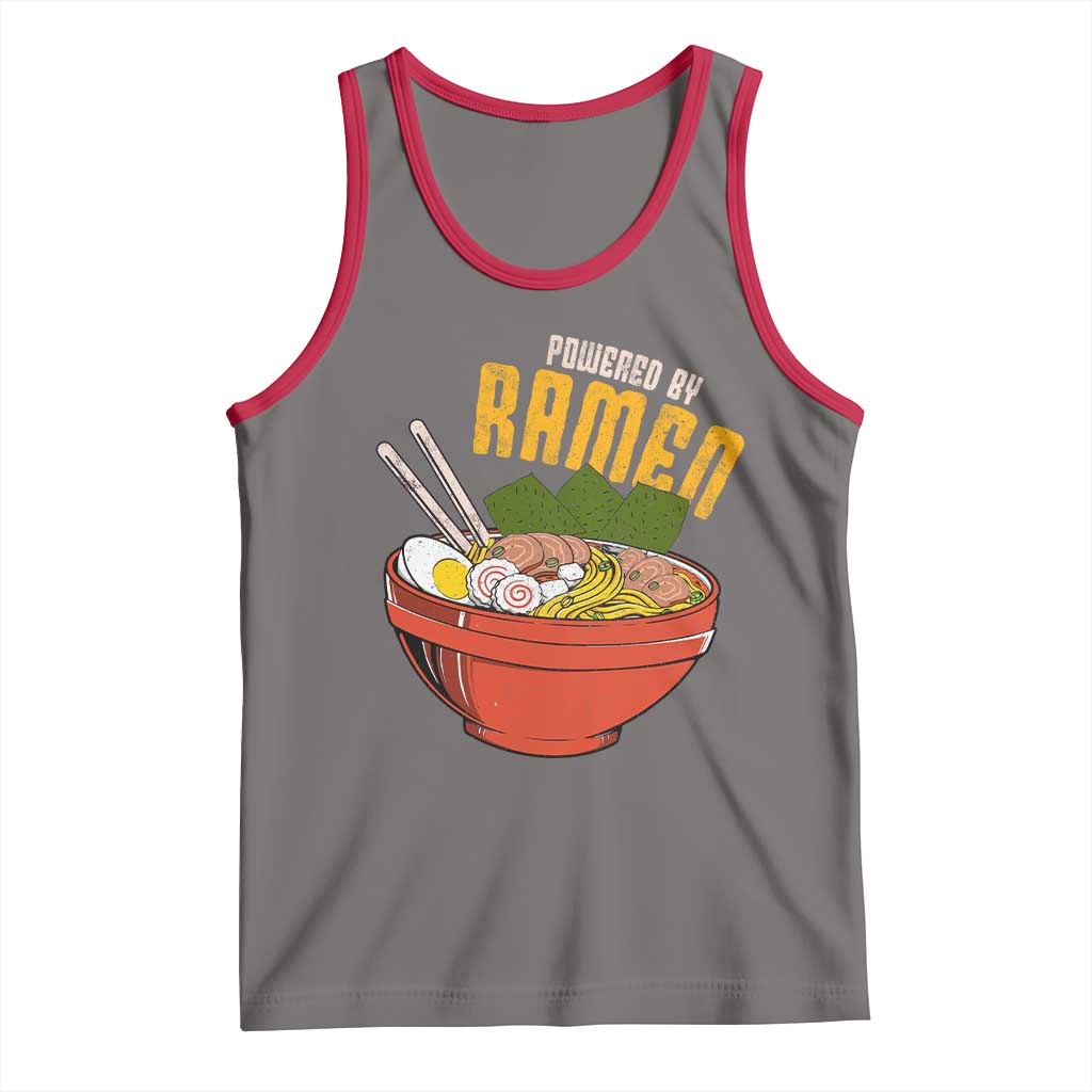 Powered by Ramen Tank Top Japanese Love Anime Noodles TS10 Deep Heather Red Print Your Wear