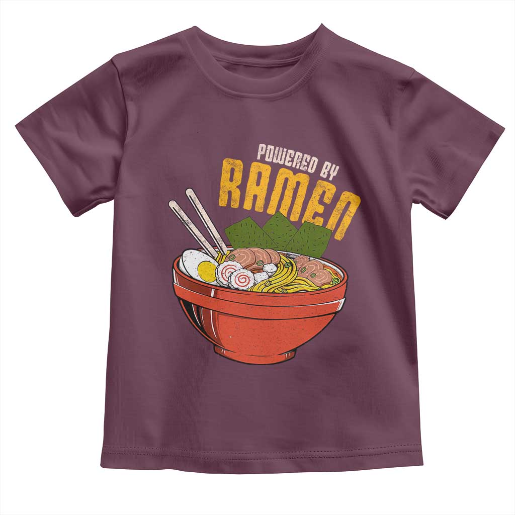 Powered by Ramen Toddler T Shirt Japanese Love Anime Noodles TS10 Maroon Print Your Wear