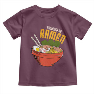 Powered by Ramen Toddler T Shirt Japanese Love Anime Noodles TS10 Maroon Print Your Wear