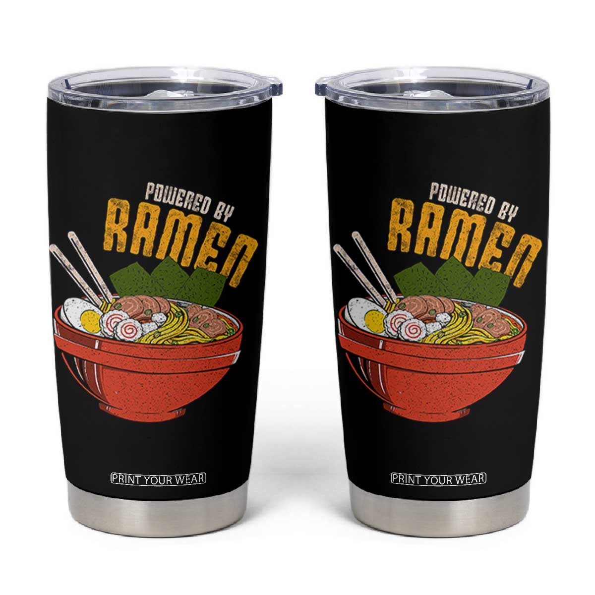 Powered by Ramen Tumbler Cup Japanese Love Anime Noodles TS10 Black Print Your Wear