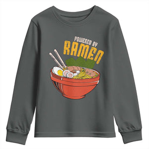 Powered by Ramen Youth Sweatshirt Japanese Love Anime Noodles TS10 Dark Heather Print Your Wear