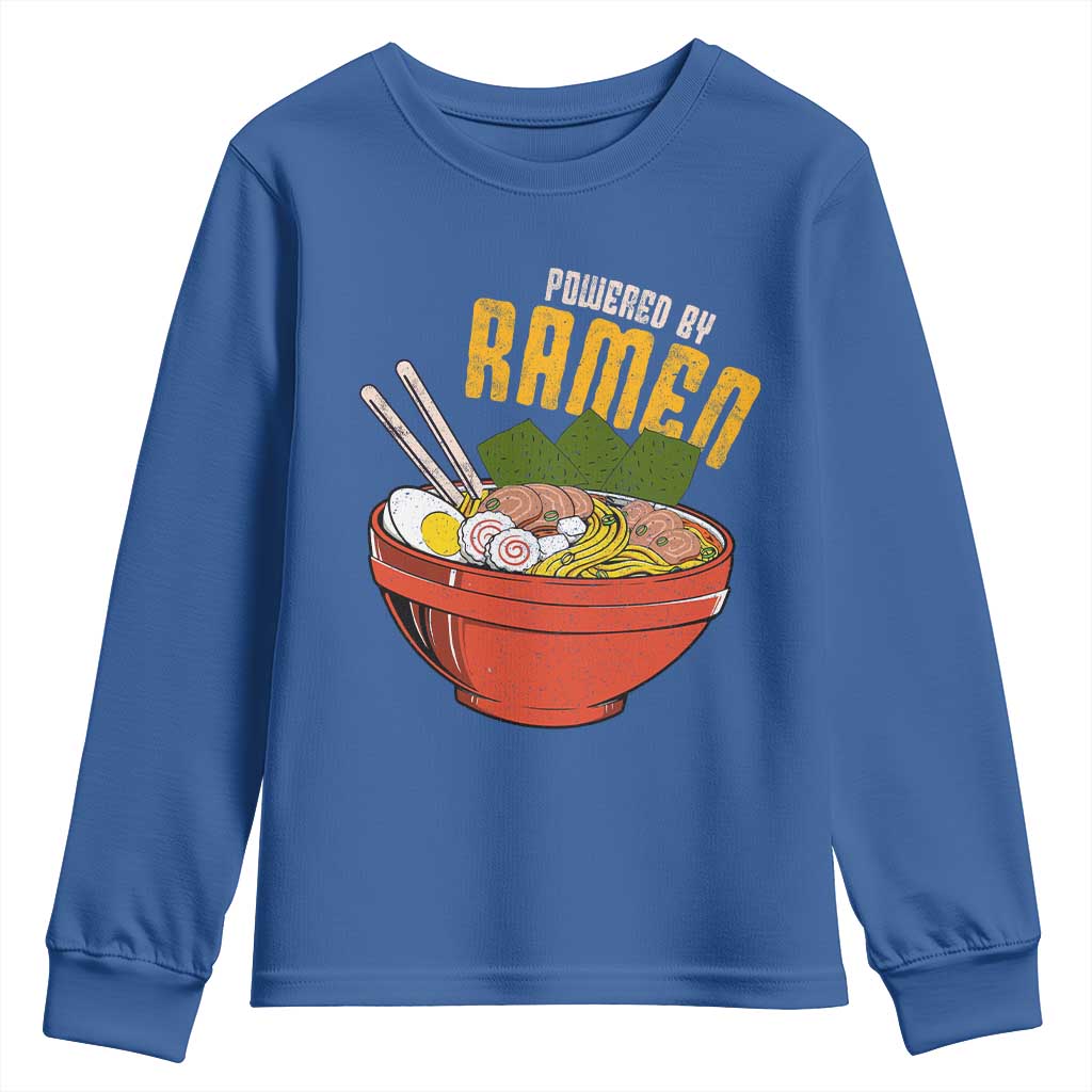 Powered by Ramen Youth Sweatshirt Japanese Love Anime Noodles TS10 Royal Blue Print Your Wear