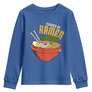 Powered by Ramen Youth Sweatshirt Japanese Love Anime Noodles TS10 Royal Blue Print Your Wear