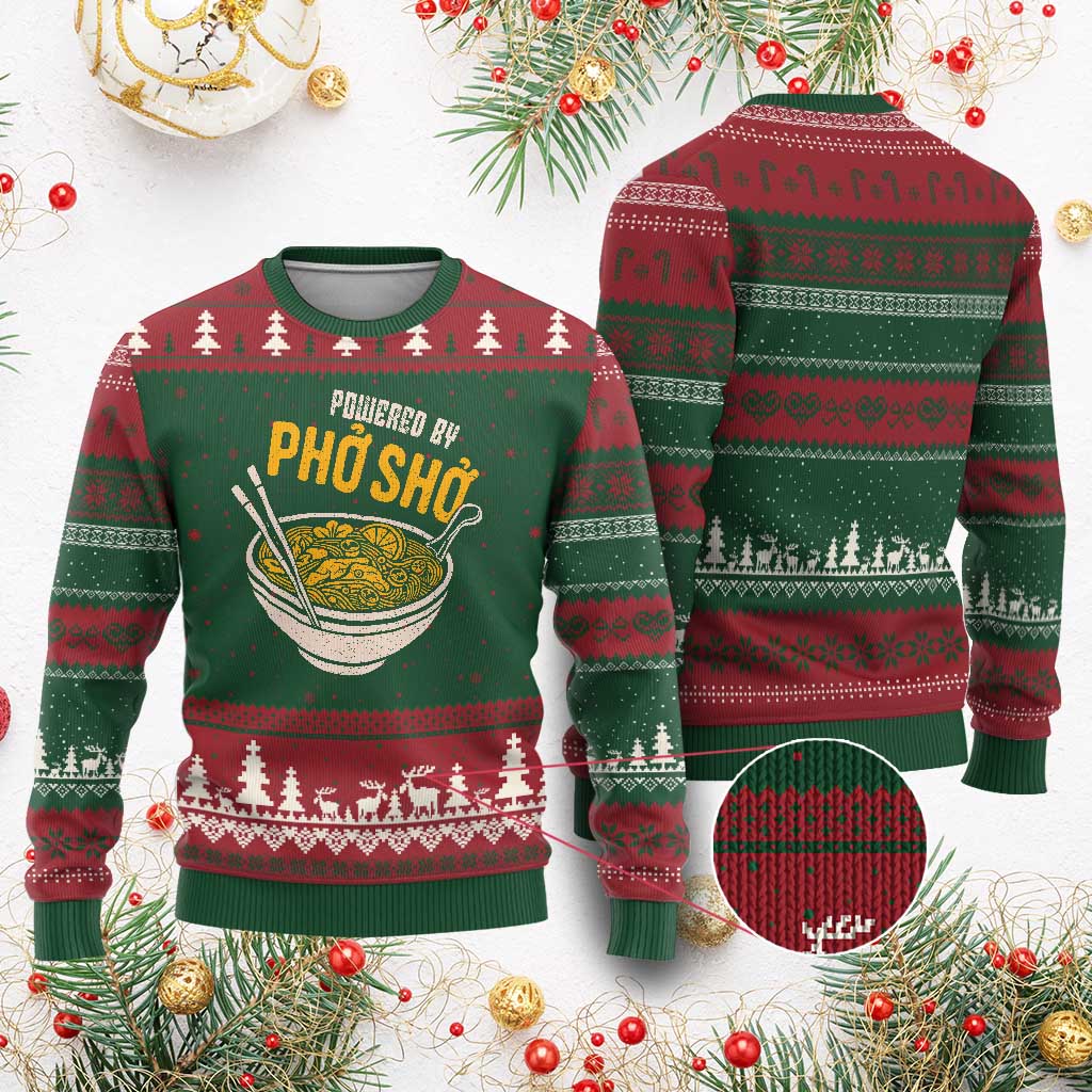 Vietnamese Pho Ugly Christmas Sweater Funny Vietnam Foodie Food Humor TS10 Red Green Print Your Wear